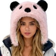 thumbnail image 1 of Womens Winter Hats Beanie Hats for Women Unisex Bear Hat Warm Winter Ear Cap Cozy Windproof Outdoor Headwear, 1 of 3