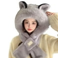 thumbnail image 1 of Womens Winter Hats Beanie for Men Winter Warm Hooded Scarf With Thick Hat and Ear for Cold Weather, 1 of 3