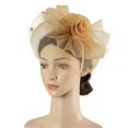 thumbnail image 1 of Womens Winter Hats Flower Pillbox Hat Fascinator with Headband Clip for Wedding Tea Party Church Hats for Women Men Yellow One Size, 1 of 3