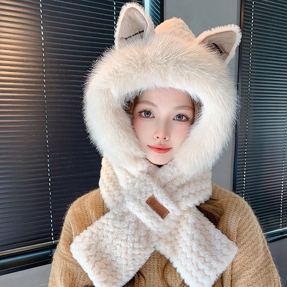 Womens Winter Hats Hat Beige Caps Winter Scarves Hat Scarf