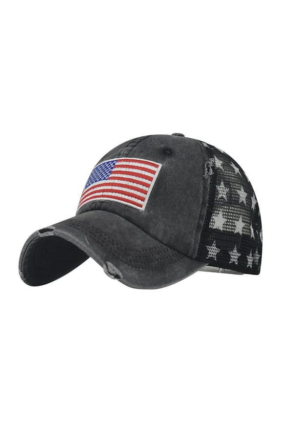 Womens Winter Hats Independence Day Print Baseball Cap Breathable Mesh Outdoor Casual Cap Hats for Women Men Black One Size
