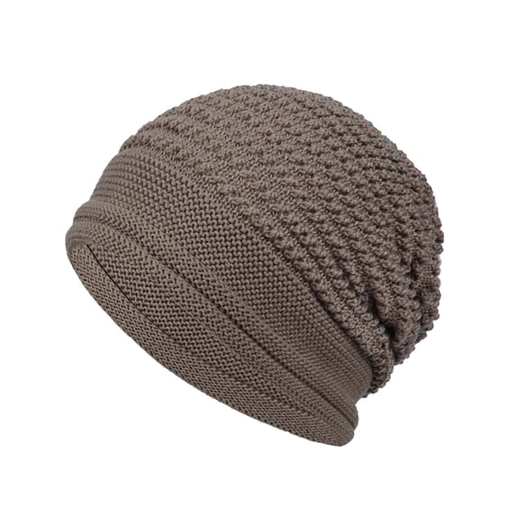 Womens Winter Hats Lined Knit Warm Thick Wide Cuff Beanie Hat Soft Slouchy Warm Cuffed Rib Knit Beanie Knitting Skull Beanies Fun Daily Wear Brown One Size