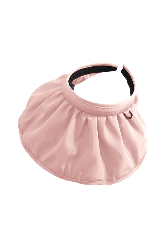 Womens Winter Hats Pure Colored Conch Shape Summer Sun Visor Hats Headbands for Women Wide Brim Roll Up Beach Hats Foldable Hats for Women Men Pink One Size