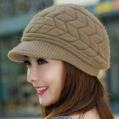 Womens Winter Hats Warm Knit Hat Slouchy Beanie Cap with Brim Gifts