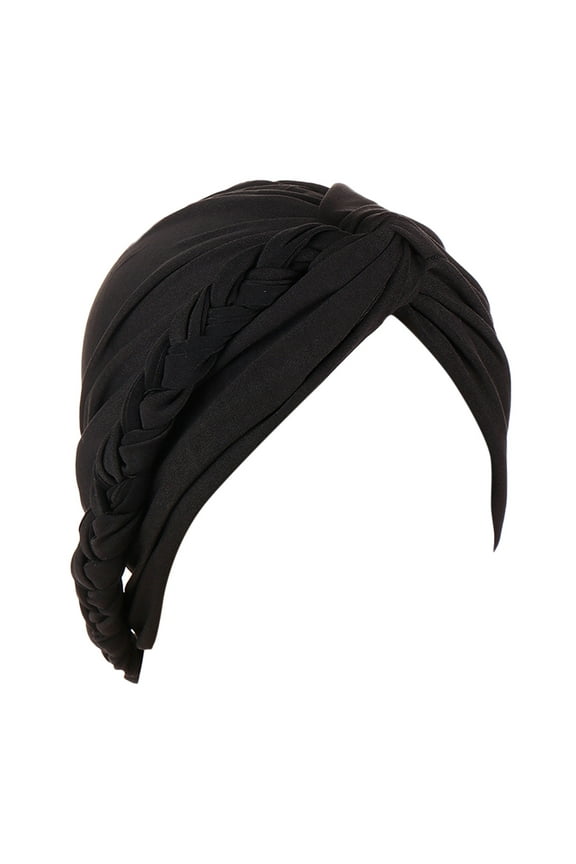 Womens Winter Hats Women Braid Turban Hats Hat Cap Bonnet Head Scarf Wrap Cover Hats for Women Men Black One Size