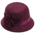 thumbnail image 1 of Womens Winter Hats Women's Linen Breathable Big Flower Princess Sunshade Hat Hats for Women Men Red One Size, 1 of 2