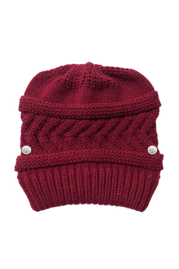 Womens Winter Hats Women's Winter Stitching Knitted Warm Peaked Beret Hats for Women Men Red One Size
