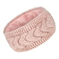 thumbnail image 1 of Womens Winter Headbands Lined Ear Warmer Cable Knit Headband (Pink One Size), 1 of 3