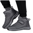 thumbnail image 1 of Womens Winter Hiking Boots Mens Hook and Loop Casual Lace up Snow Booties Furry Lined Waterproof Anti-Slip Outdoor Trekking Shoes Grey 9, 1 of 7