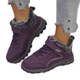 thumbnail image 1 of Womens Winter Hiking Boots with Fleece Lined Waterproof Non Slip Lace up Outdoor Sneakers Trekking Work Snow Ankle Booties Dark Purple Size 9.5, 1 of 1