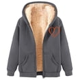 thumbnail image 1 of Womens Winter Hoodies Zip Up Fleece Sherpa Hooded Sweatshirt Jacket Pockets Fall Winter Warm Solid Color Top with Hood (Dark Gray 2XL), 1 of 4