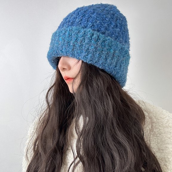 Womens Winter Knitted Beanie Hat, Knit Warm Skull Cap, Soft Cuffed Cap for Women