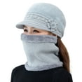 thumbnail image 1 of Womens Winter Knitted Hat Scarf Set with Fleece Lined Ski Hat Berets Hat, 1 of 7
