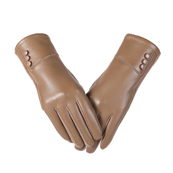 Womens Winter Leather Gloves Touch Screen Wool Lined Windproof Warm Suede Fashion Dress Gloves