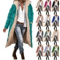 thumbnail image 1 of Womens Winter Long Coats Trendy Puffer Jacket Sherpa Fleece Lined Down Coat, 1 of 6