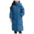 thumbnail image 1 of Womens Winter Maxi Long Puffer Coat Thicken Hooded Down Quilted Padded Jacket Winter Warm Outerwear, 1 of 4