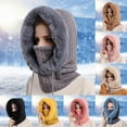 thumbnail image 1 of Womens Winter Outdoor Riding Ski Cap Integrated Cold Proof Hood Face Mask, 1 of 5