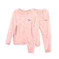thumbnail image 1 of Womens Winter Pajamas Sets Soft Flannel Pajama Cozy Thermal Sleepwear Outfit Long Sleeve Top Pants Loungewear Nightwear Two Piece Lounge Pjs Pajamaâs for Women Set Pink One Size, 1 of 3