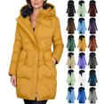 thumbnail image 1 of Womens Winter Parka Coat 100% Cotton Long Puffer Jacket with Hood & Plush,Warm Quilted Padded Outerwear with Pockets, 1 of 8