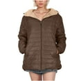 thumbnail image 1 of Womens Winter Parka Jackets Solid Plus Fleece Cotton Jacket Warm Lamb Fleece Top Coat Sweater Coat Savings up to 30% off, 1 of 7