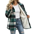 thumbnail image 1 of Womens Winter Plaid Midi Coats Fuzzy Lined Stand Up Collar Long Sleeve Button Down Coat Fashion Casual Warm Outerwear Multicolor 03 S, 1 of 7
