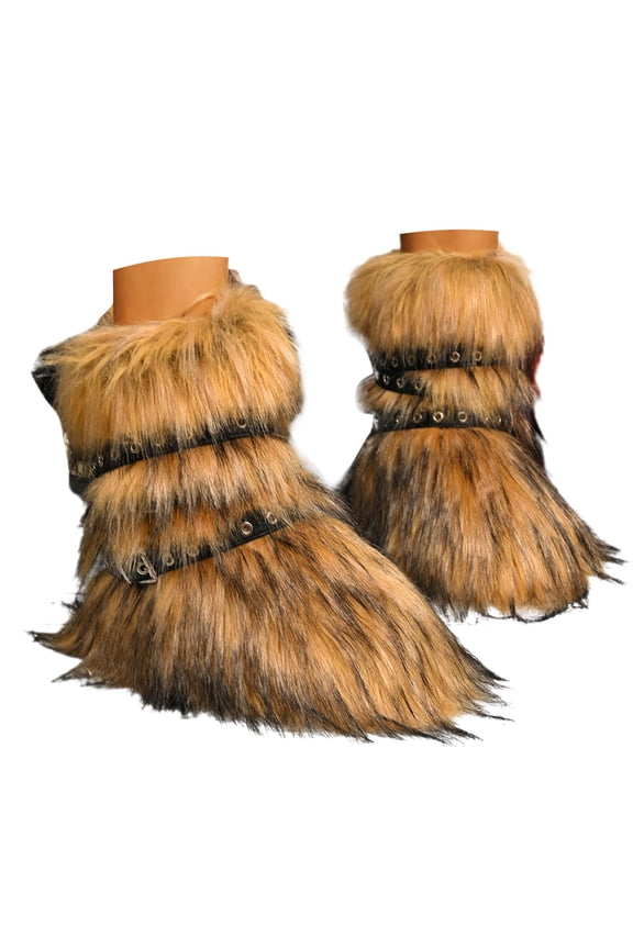 Womens Winter Plush Boots Trendy Buckle Strappy Round Toe Comfy Warm Short Outdoor Indoor Flat Shoes Mid Calf Booties