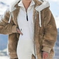 thumbnail image 1 of up to 60% off Gifts Womens Winter Sherpa Coat Fluffy Fleece Coat for Women Plus Size Cozy Fuzzy Plush Hooded Outwear Open Front Full Zipper Sweatshirt Jacket with Pocket Sherpa Coat, 1 of 6