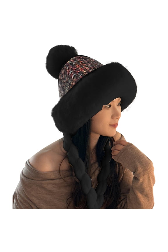 Womens Winter Pompom Hat Knit Earflap Hat Warm Hat Cap Outdoor Ski Cap Cool Winter Hat Men Winter Thermal Hat Mad Rabbit Trapper Hat Men Mens Hat Rabbit Plaid Trapper Hat Thermal Winter Trapper Hat