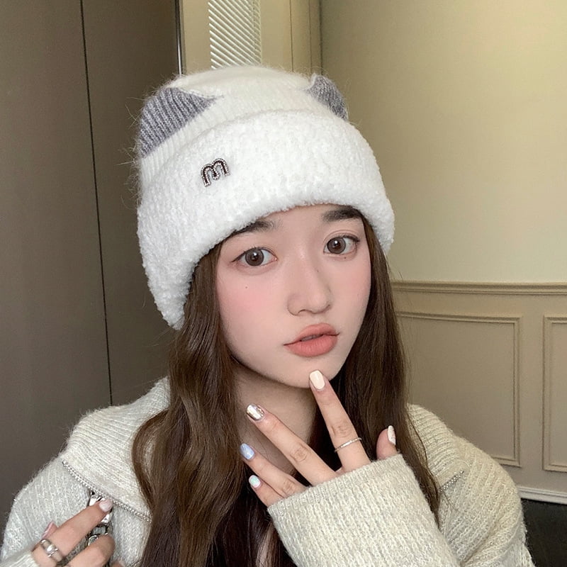 Women\'s Grey Winter Ribbed Beanie Crossed Cap Chunky Cable Knit Pompom Soft Amazon.com: PAGE ONE Womens Winter Ribbed Beanie Crossed Cap  main image 2