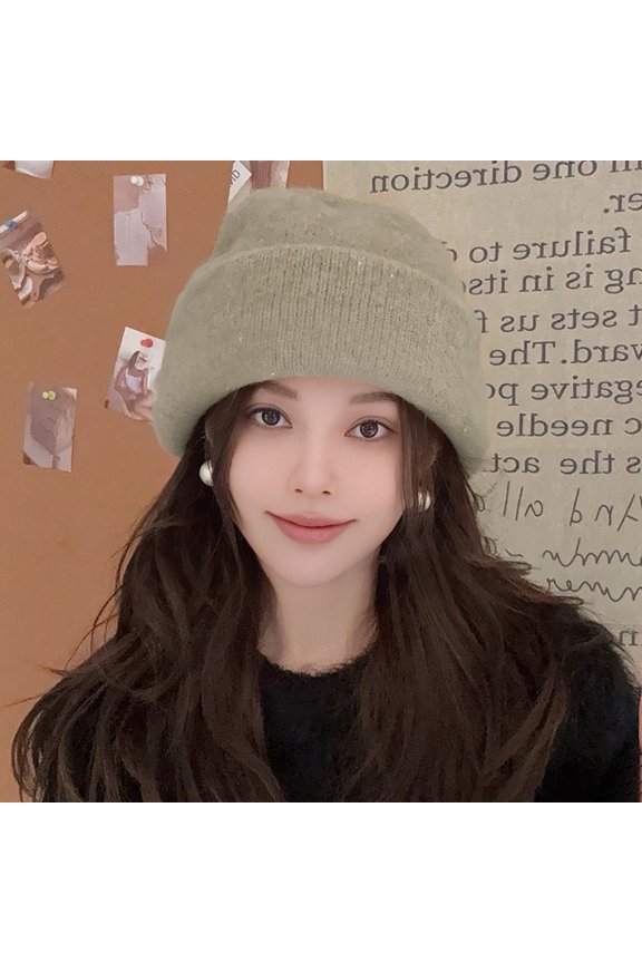 Womens Winter Ribbed Beanie Crossed Cap Chunky Cable Knit Pompom Soft Warm Hat