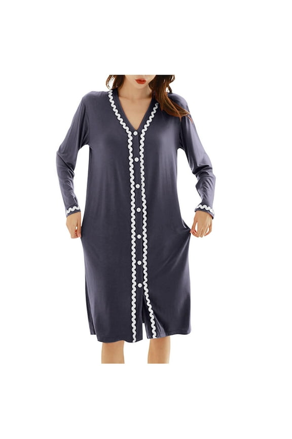 Womens Winter Robes Akafmk Womens Robes Long Length,Plush Robes for Women,Womens Solid Color Cardigan Large Size Home Robe Can Be Worn As An Outerwear Medium Long Bathrobe Home Clothes