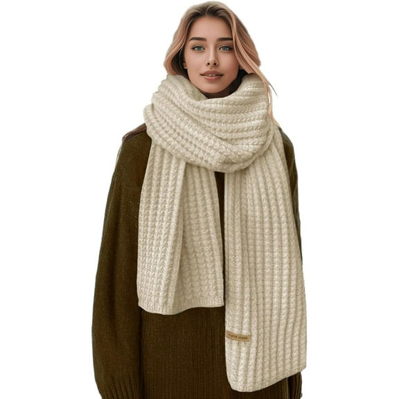 Womens Winter Scarf,Winter Thick Scarfs Warm Knit Scarves Chunky Knitted Scarf Cold Weather Soft Scarves,68x9.8in
