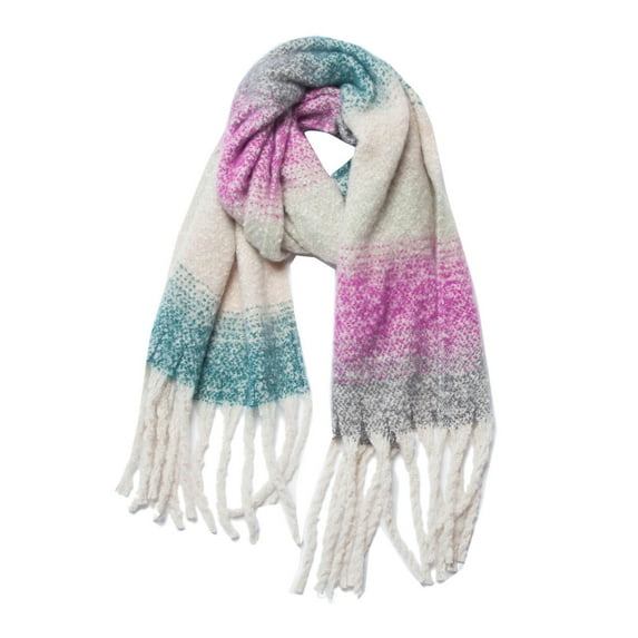 Womens Winter Scarves, Duoif Large Scarf Women's Long Striped Blanket Chunky Oversized Winter Fall Warm Scarf Big Scarves Wrap Shawl Scarf for Women K