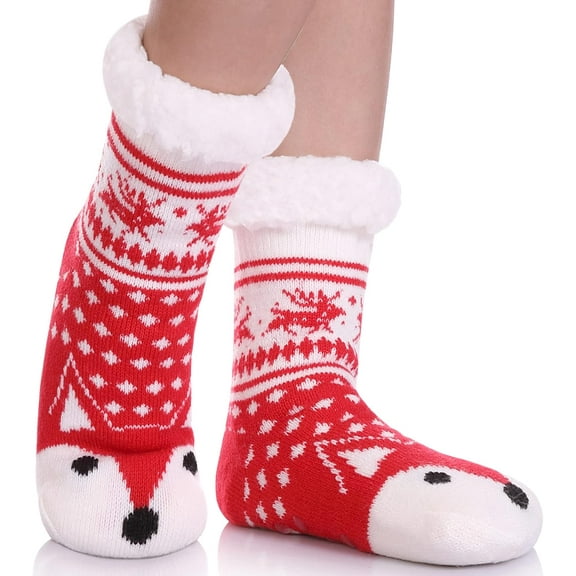 Womens Winter Slipper Socks Fuzzy Soft Thick Cozy Warm Fleece lined Winter Indoor Christmas Socks
