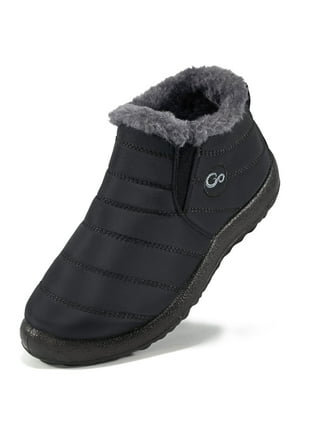 Women Fur Trim Lined Ankle Boots Winter Shoes Non-Slip Tasseled