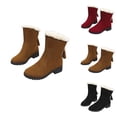 thumbnail image 1 of Womens Winter Snow Boots Mid Calf Faux Fur Lined Insulated Shoes Thick Sole Comfortable Outdoor Boots, 1 of 10