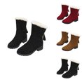 thumbnail image 1 of Womens Winter Snow Boots Mid Calf Faux Fur Lined Insulated Shoes Thick Sole Comfortable Outdoor Boots, 1 of 10
