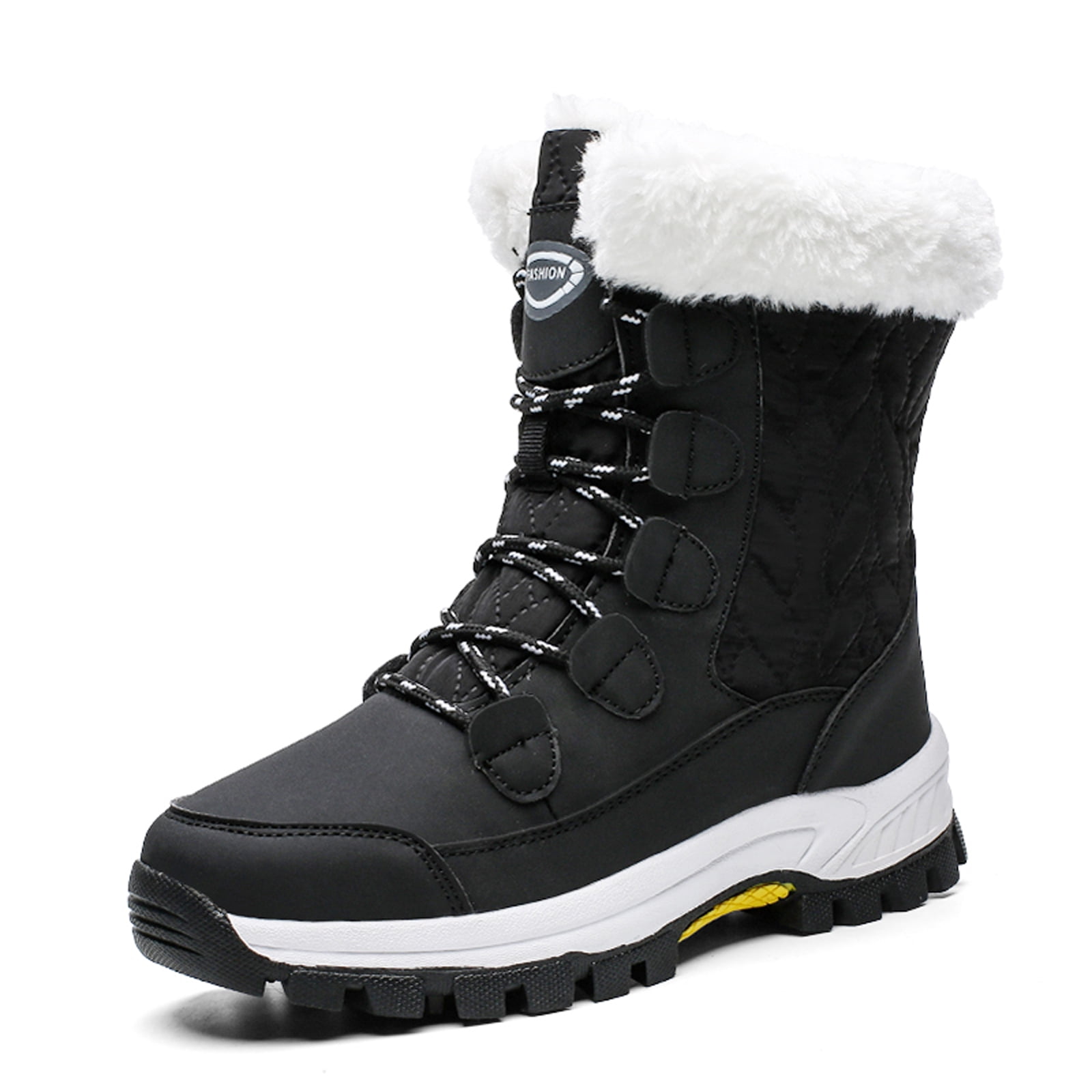 Womens Winter Snow Boots Waterproof Shoes Walking Comfortable Hiking Tennis Booties Furry Mid Calf Warm Lightweight