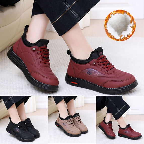 Womens Winter Snow Boots Wide Toe Box Warm Hiking Non Slip Shoes Fuzzy Lined Lightweight Casual Outdoor Waterproof Booties
