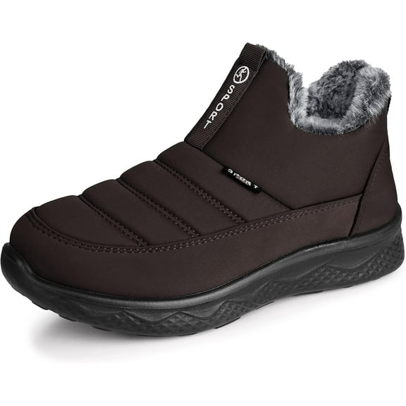 Womens Winter Snow Boots: Women Ankle Booties Warm Fur Lined Waterproof Insulated Slip On Outdoor Shoes
