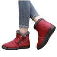 thumbnail image 1 of Womens Winter Snow Boots for Elderly Woman Comfortable Warm Fleece Lined Zipper Non Slip Work Walking Ankle Booties, 1 of 4