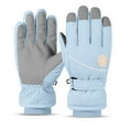 thumbnail image 1 of Womens Winter Snow Ski TouchscreenGloves Snowboard Waterproof Thermal Gloves for Cold Weather Blue One Size, 1 of 2