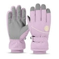 thumbnail image 1 of Womens Winter Snow Ski TouchscreenGloves Snowboard Waterproof Thermal Gloves for Cold Weather Purple One Size, 1 of 2