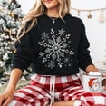 thumbnail image 1 of Womens Winter Snowflake Sweatshirt, Christmas Holiday Crewneck, Christmas Shirt, Christmas Snowflake Sweatshirt, Winter Sweatshirt black, 1 of 2