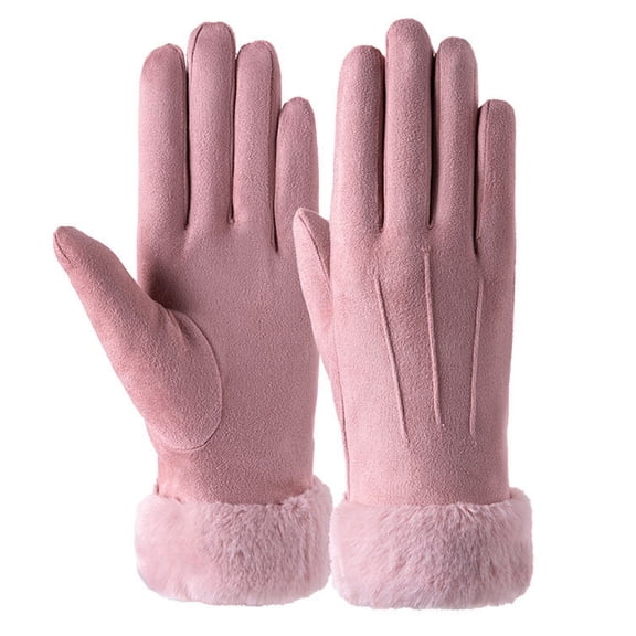 Womens Winter Suede Gloves With Touch Screen Texting Finger Wool Lined Windproof Warm Fashion Dress Gloves
