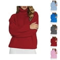 thumbnail image 1 of Womens Winter Sweaters Ribbed Turtleneck Pullover Soft Casual Comfortable Knit Top for Everyday Wear Fall Winter Versatile Outfits, 1 of 5