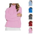 thumbnail image 1 of Womens Winter Sweaters Ribbed Turtleneck Pullover Soft Casual Comfortable Knit Top for Everyday Wear Fall Winter Versatile Outfits, 1 of 5