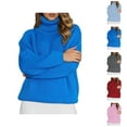 thumbnail image 1 of Womens Winter Sweaters Ribbed Turtleneck Pullover Soft Casual Comfortable Knit Top for Everyday Wear Fall Winter Versatile Outfits, 1 of 5