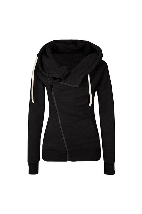 Womens Winter Sweatshirt Coat Usmixi Fleece Jacket for Women Fashion Side Zipper Drawstring Hoodies Outerwear Long Sleeve Casual Solid Sweater Coat with Pocket Trendy Coats