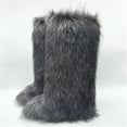thumbnail image 1 of Womens Winter Tall Faux Fur Knee High Snow Boots - Warm Non-Slip Snow Shoes with Soft Lining for Cold Weather Outdoor Style, 1 of 2